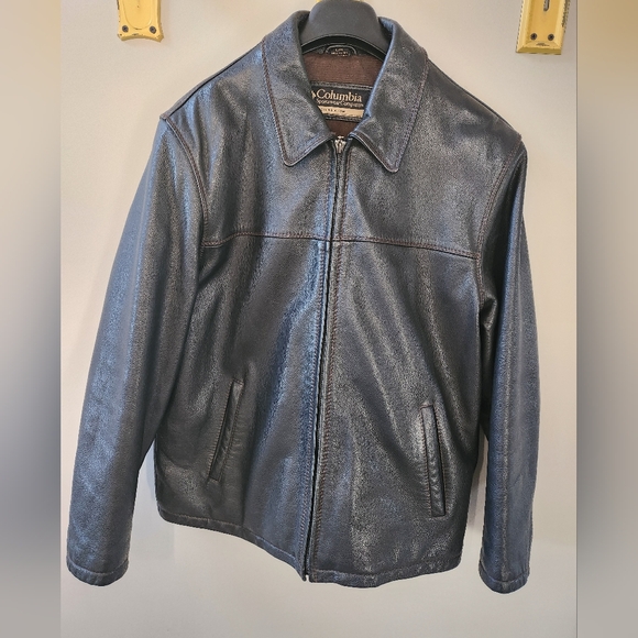 Columbia Leather Coat, Deep Brown, Mens Large - Picture 2 of 6